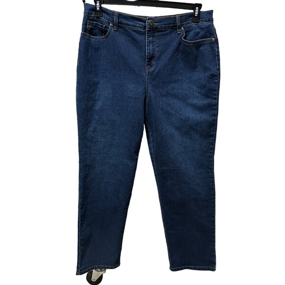 Style & Co Straight Leg size 16S dark wash 5 pocket zip front jeans - Picture 1 of 8